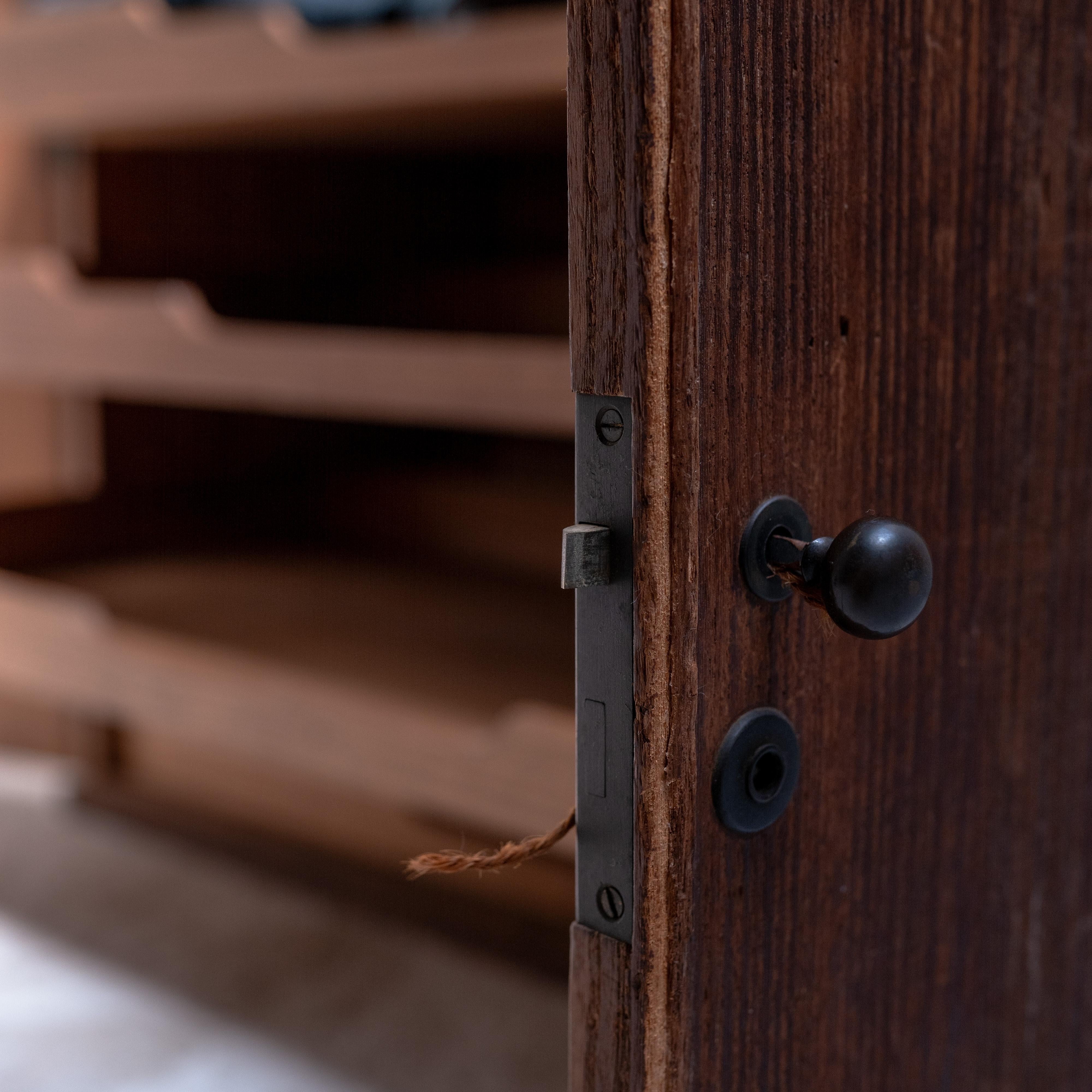Japanese Wooden Cabinet, Early 20th Century, Japan, Wabi Sabi For Sale 8