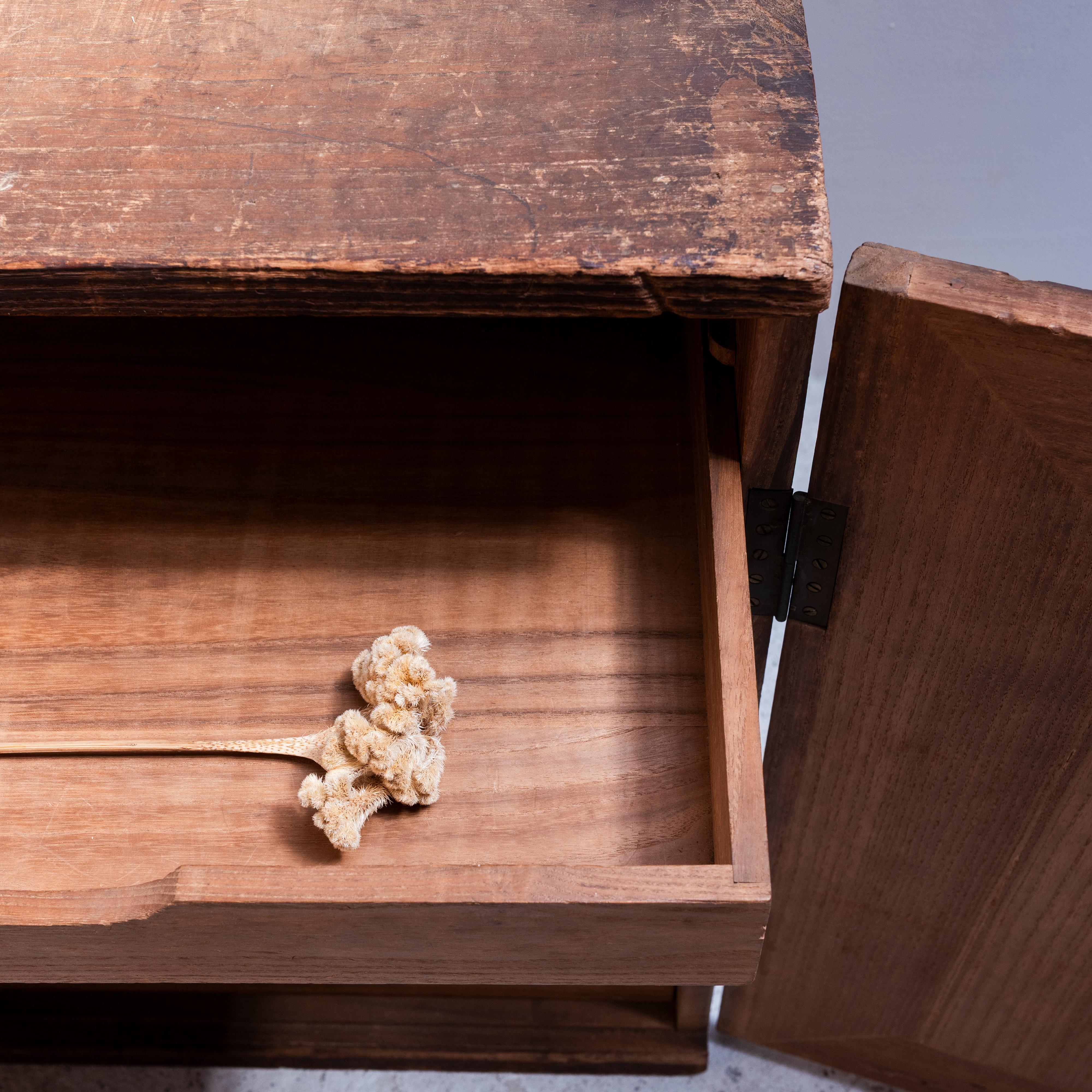 Japanese Wooden Cabinet, Early 20th Century, Japan, Wabi Sabi For Sale 5