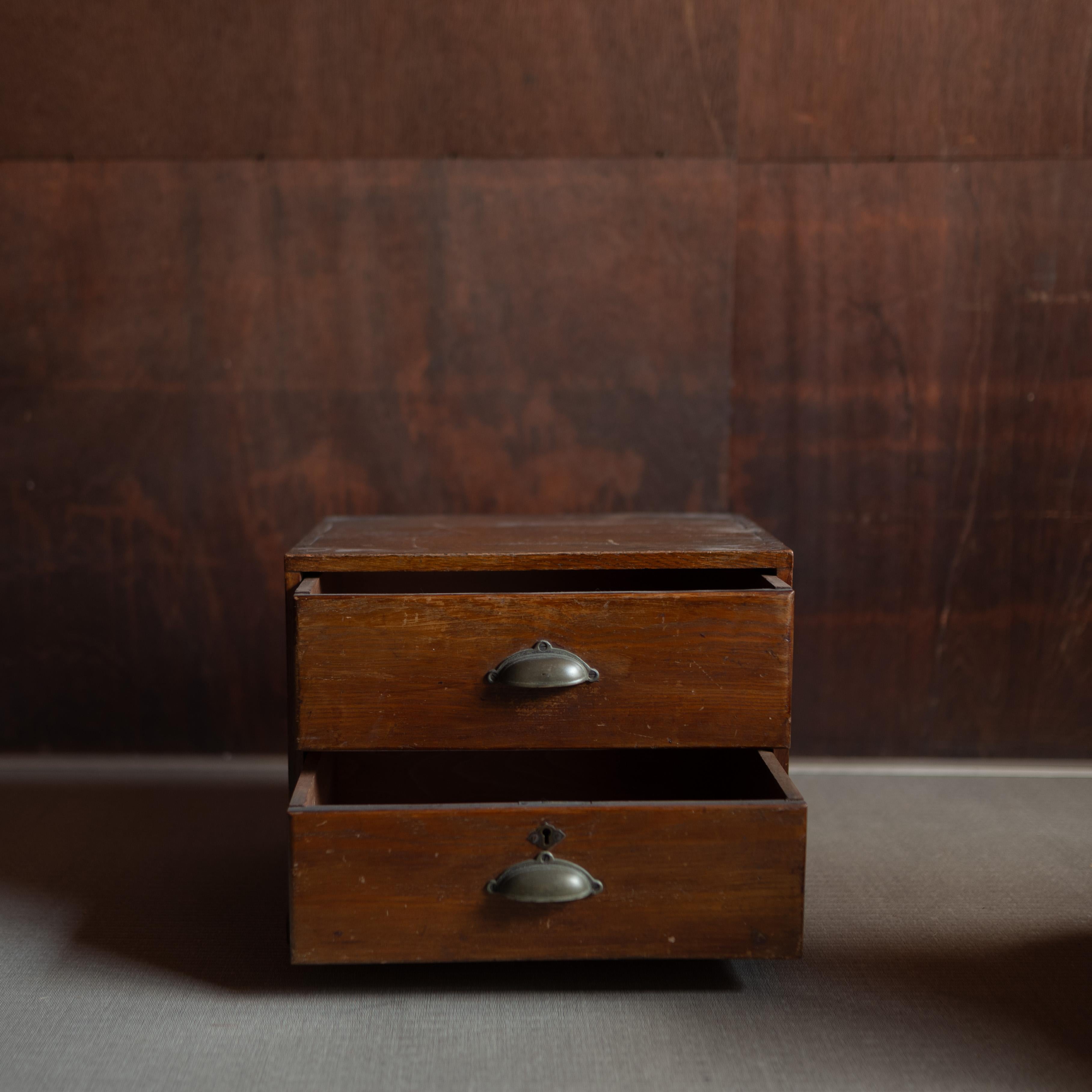 Japanese Wooden Chest of Drawers, Wabi-Sabi, Japan, 19th Century For Sale 1