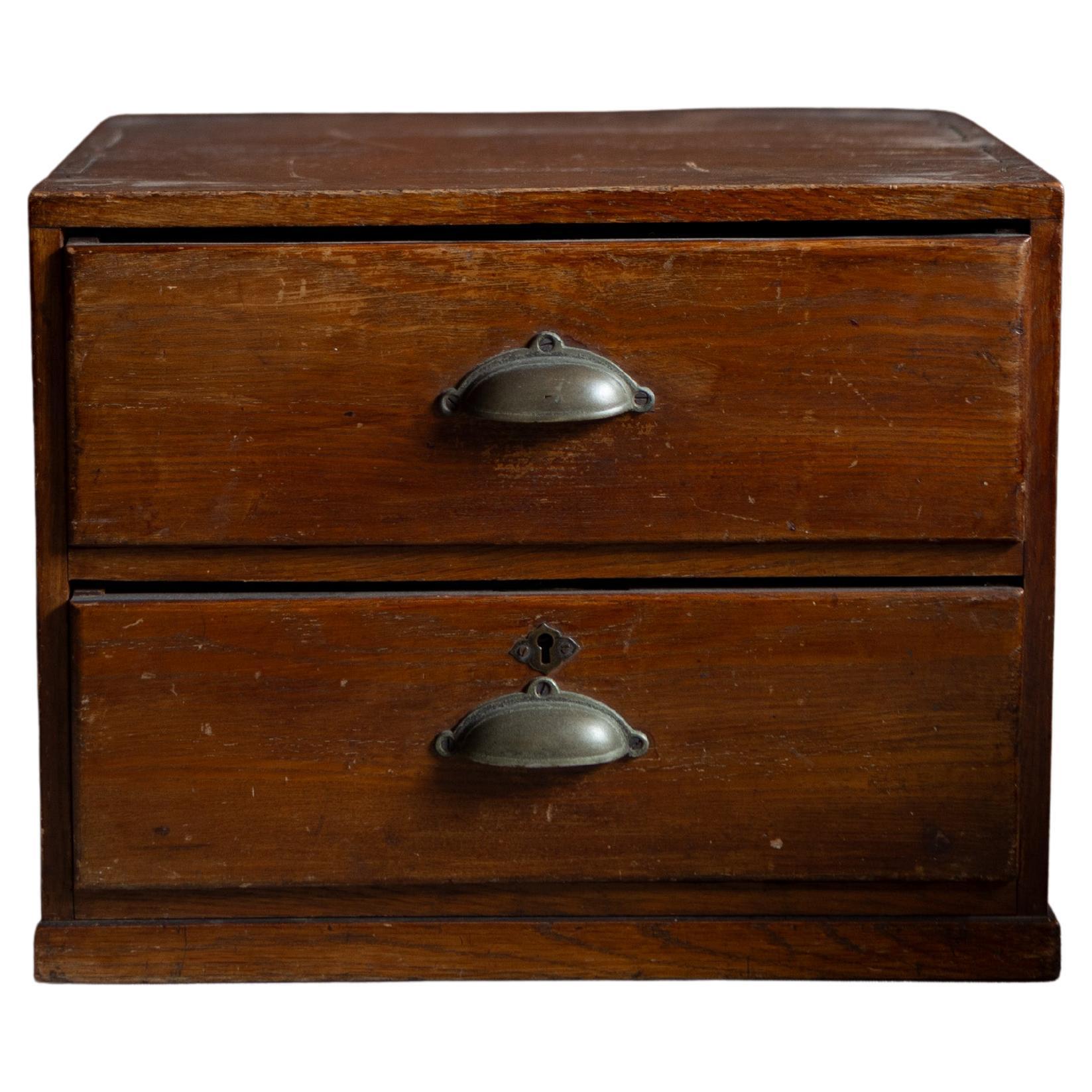 Japanese Wooden Chest of Drawers, Wabi-Sabi, Japan, 19th Century
