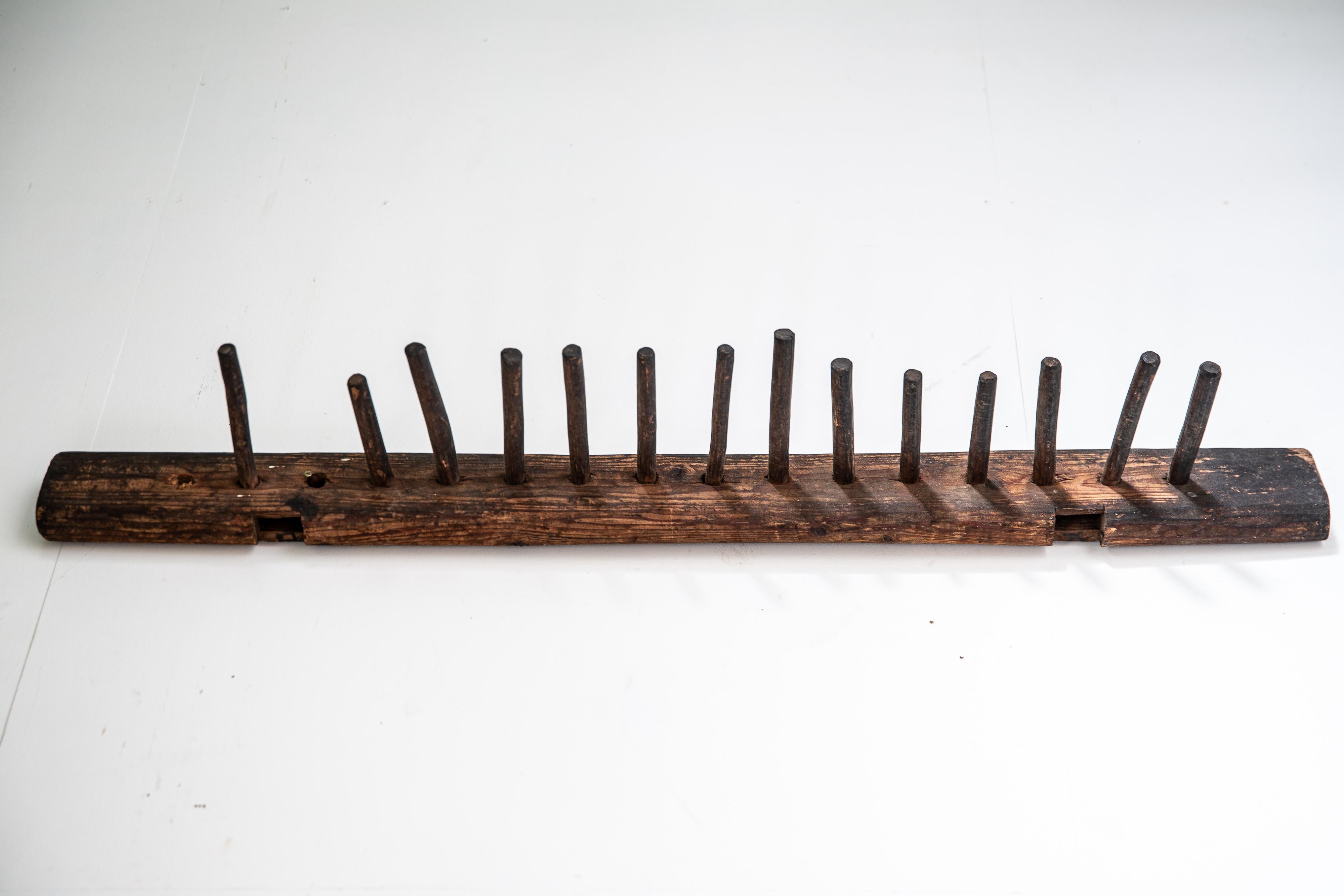 Machacadora de grano japonesa de madera - herramienta agrícola antigua, pieza de arte wabi sabi, mingei 8