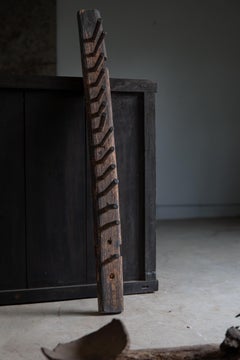 Japanese wooden grain thrasher - antique farm tool, wabi sabi art piece, mingei