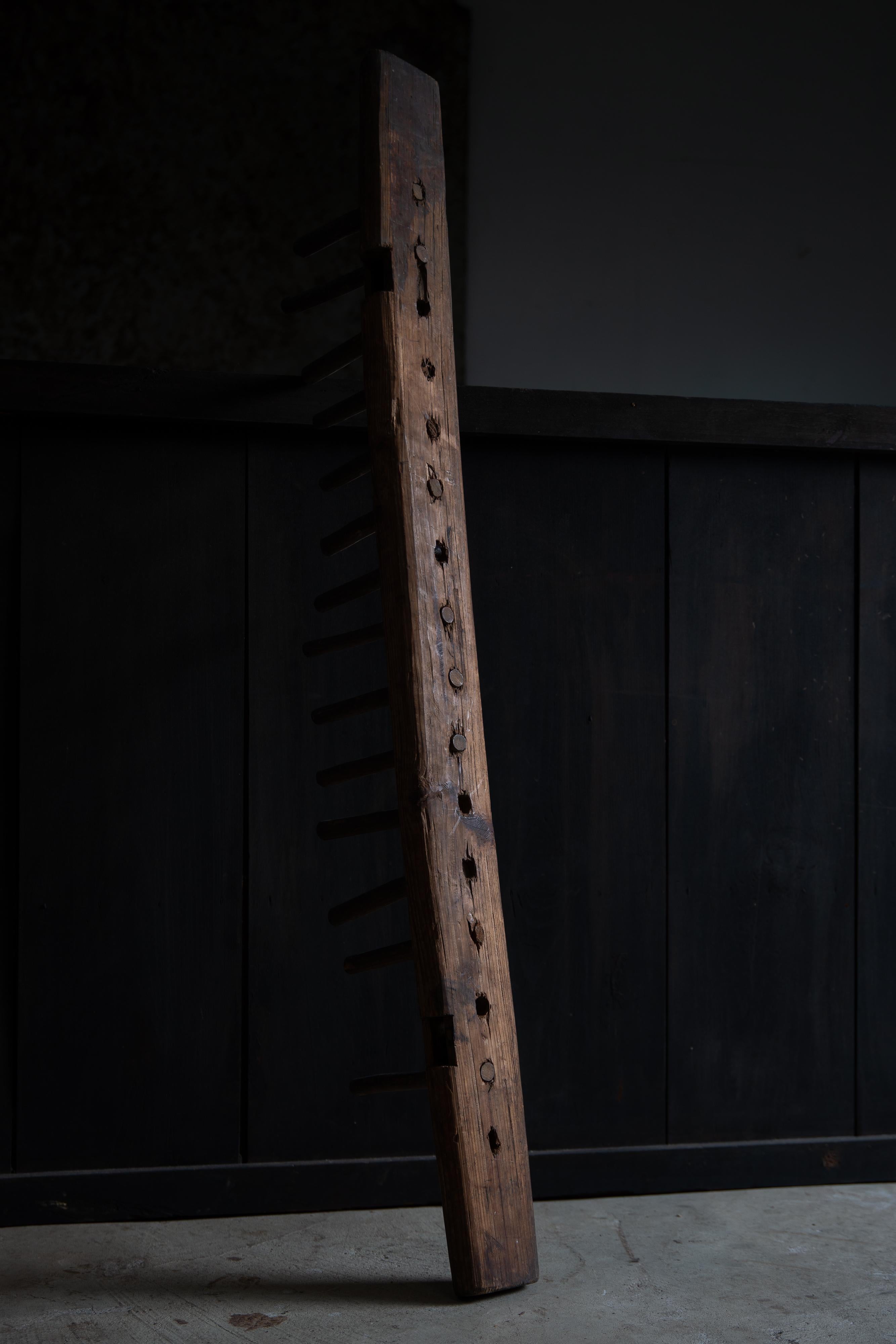 Machacadora de grano japonesa de madera - herramienta agrícola antigua, pieza de arte wabi sabi, mingei Japonés