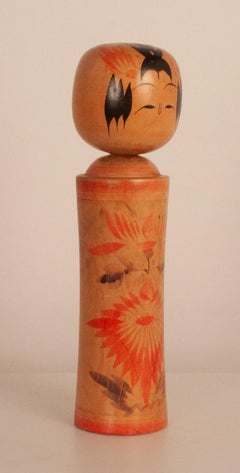 Japanese Wooden Kokeshi doll.  Signed 1960's