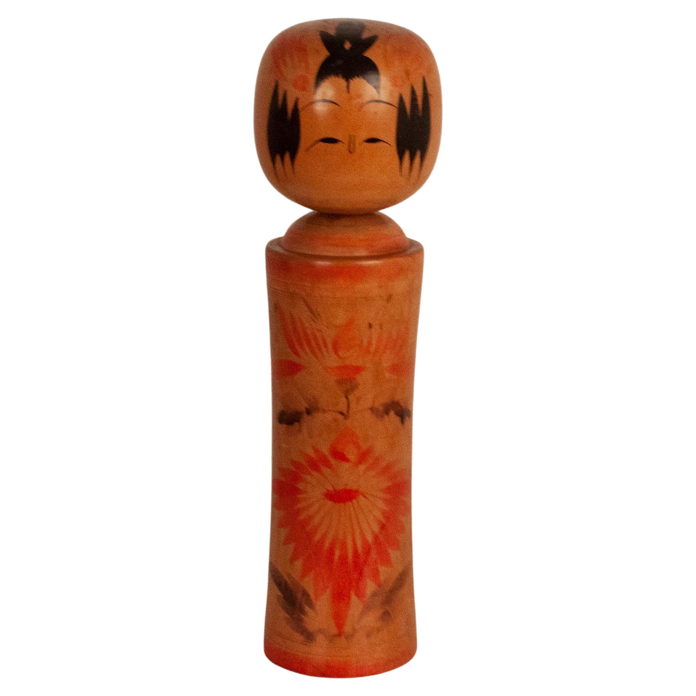 Poupée japonaise Kokeshi en bois.  Signé années 1960