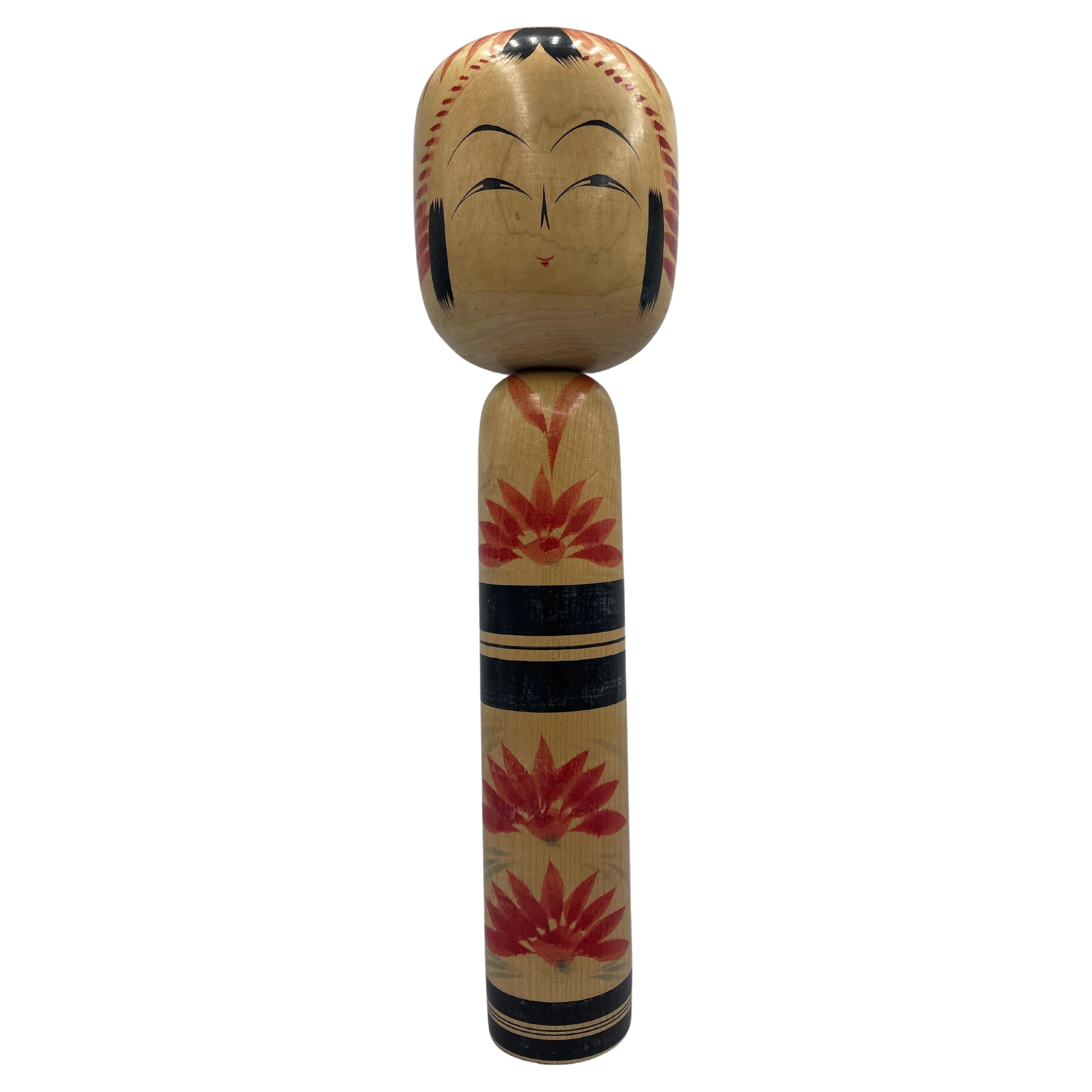 Japanese Wooden Kokeshi Doll Togatta Kyuichi OMORI 1970s For Sale