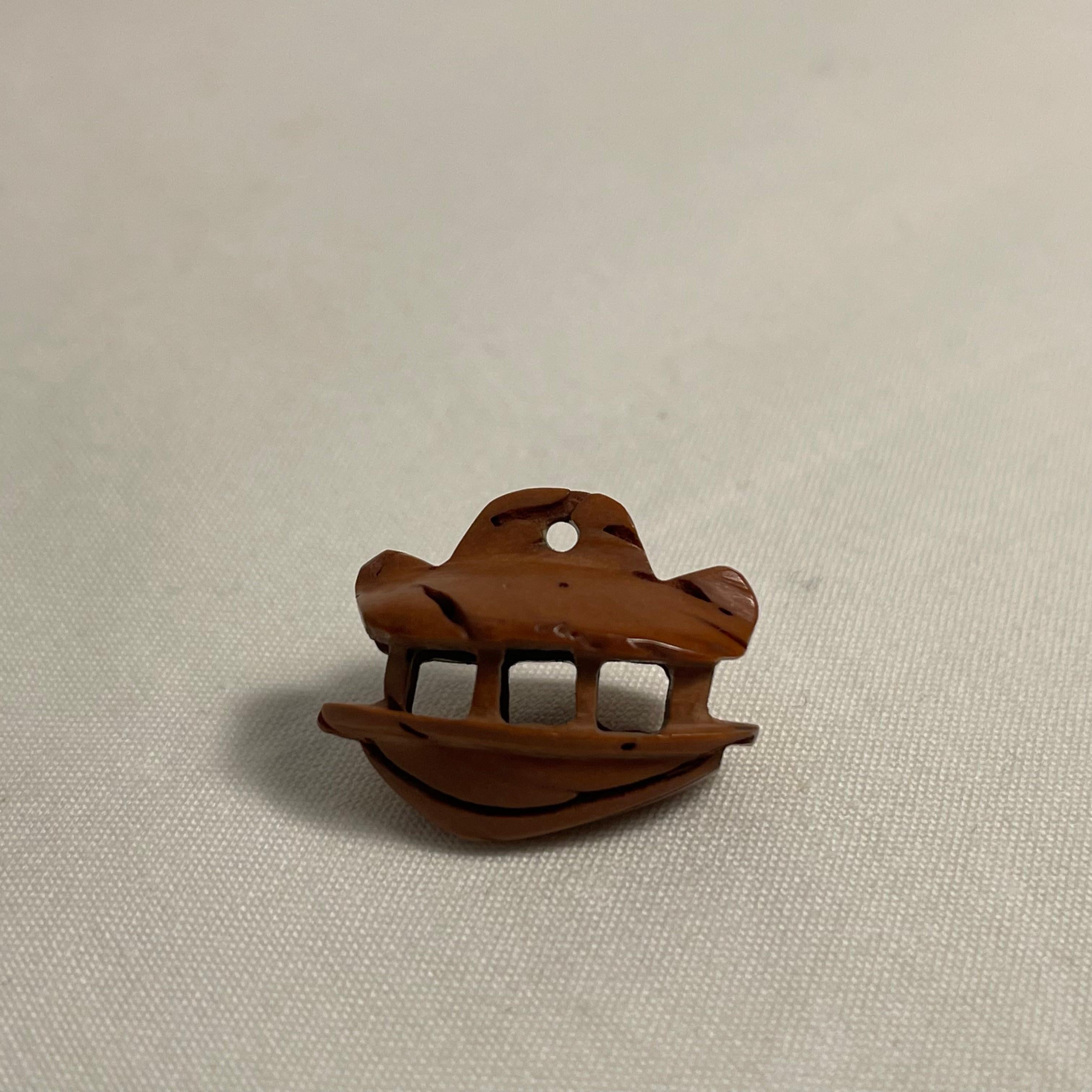 Legno Netsuke giapponese in legno del 1950, epoca Showa, 