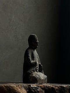 Japanese Wooden Sculpture"JIzo Buddha Statues" Early Edo period Wabisabi Mingei