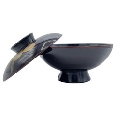 Japanese Wooden Soup-Bowl with Wajima-Nuri Japanese Lacquerware 1990s