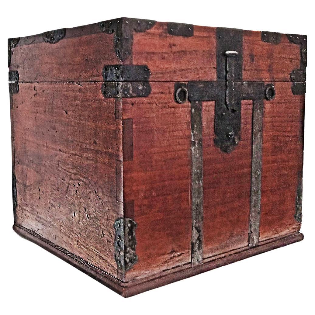 Japanese Wooden Storage Box, Meiji Period