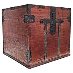 Japanese Wooden Storage Box, Meiji Period