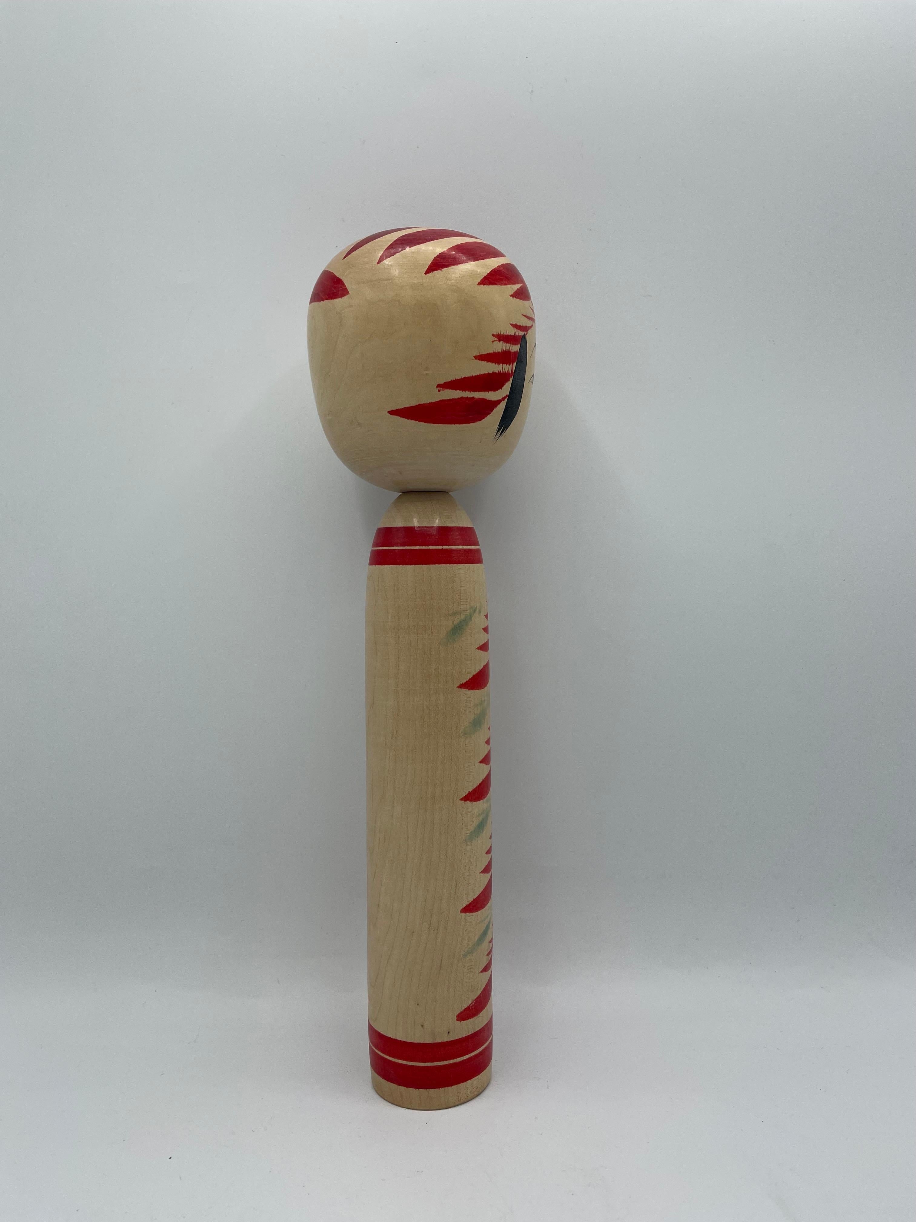 Japanese Wooden Togatta Kokeshi Puppe Koichi SAKUTA 1970er Jahre im Zustand „Relativ gut“ im Angebot in Paris, FR