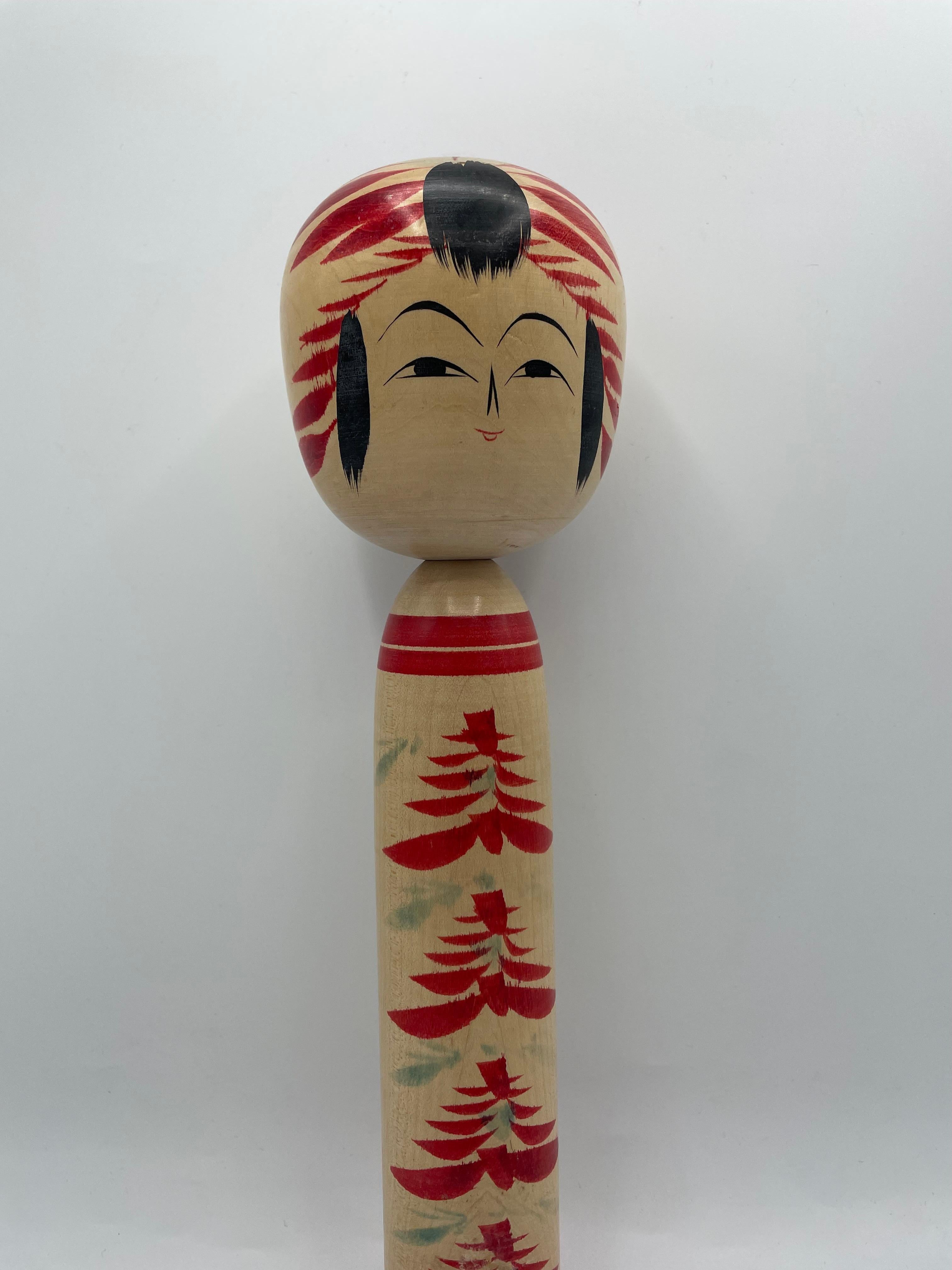 Japanese Wooden Togatta Kokeshi Puppe Koichi SAKUTA 1970er Jahre (Ende des 20. Jahrhunderts) im Angebot