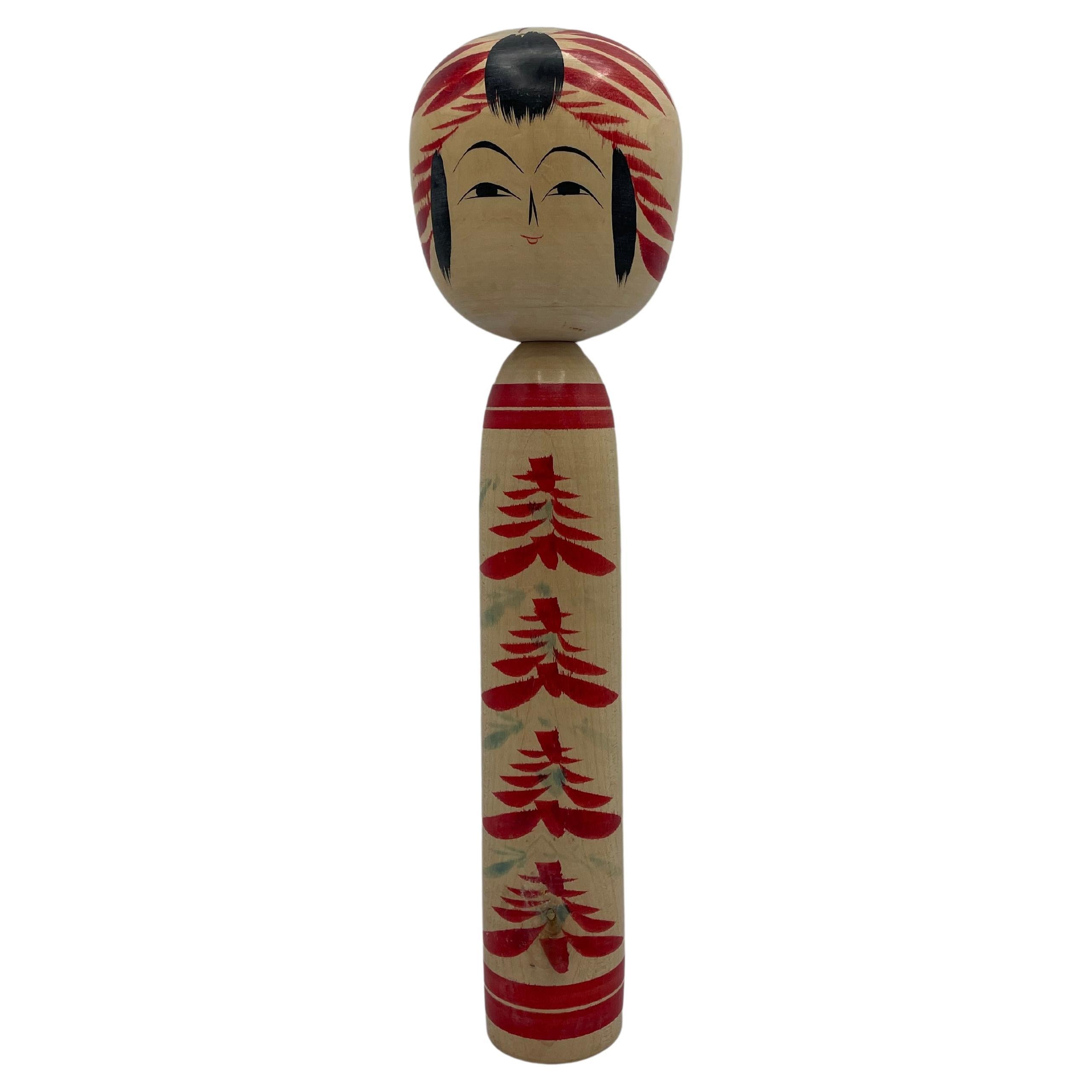 Japanese Wooden Togatta Kokeshi Puppe Koichi SAKUTA 1970er Jahre