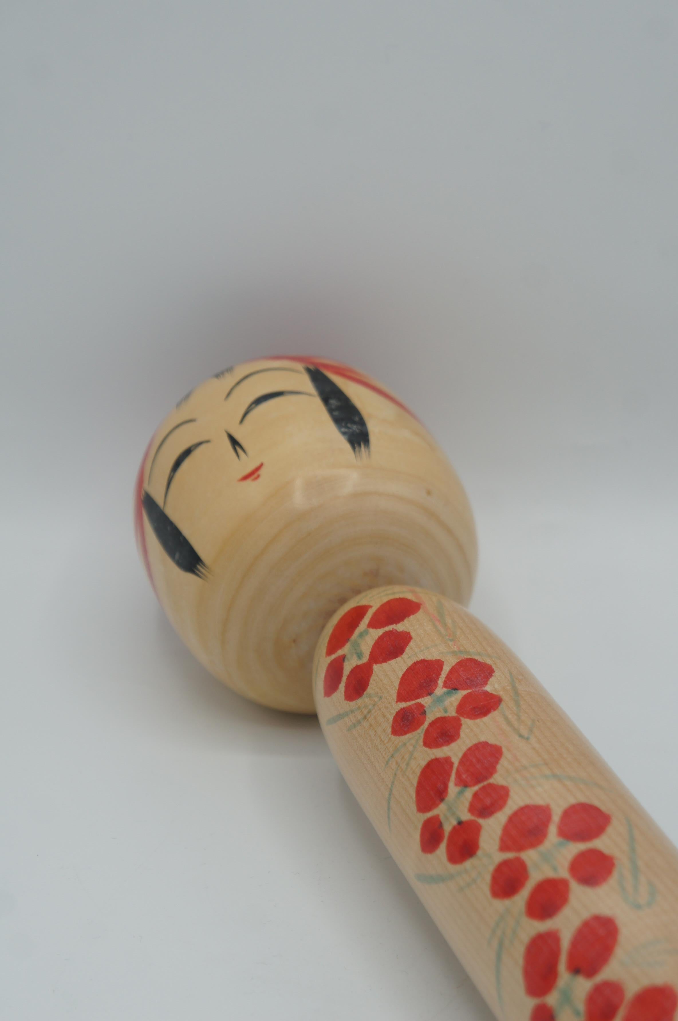 20th Century Japanese Wooden Togatta Kokeshi Doll Kouichi Sato 30.5cm 1978s For Sale
