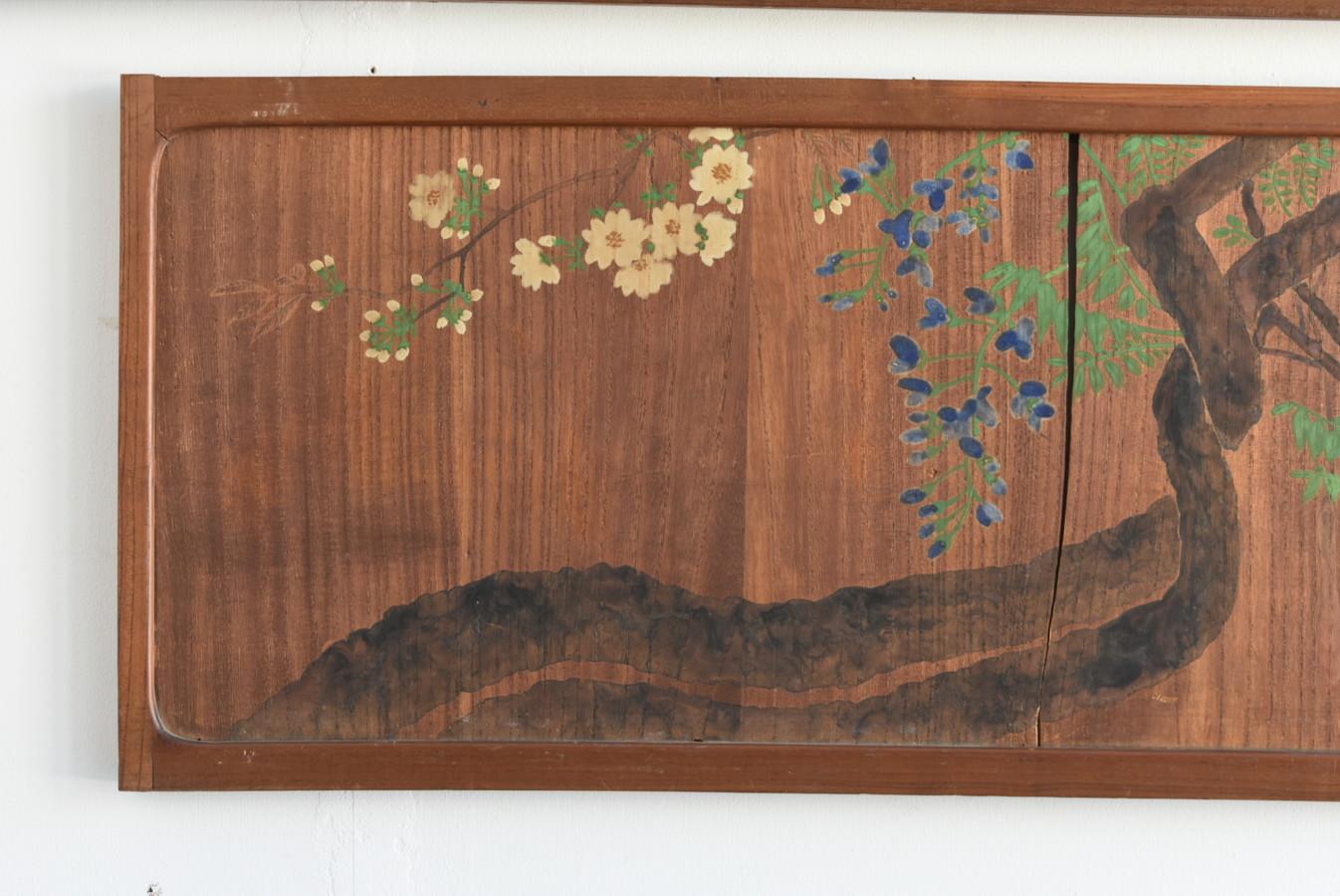 Japanese wooden wall hanging painting/Mid 20th century/Japanese painting 3