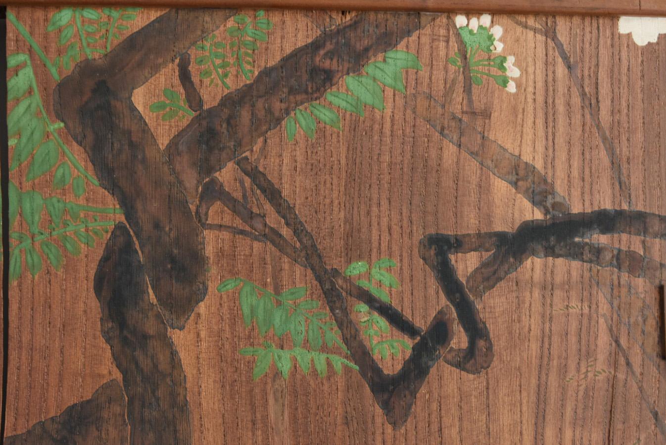 Japanese wooden wall hanging painting/Mid 20th century/Japanese painting 5