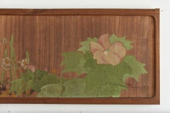 Japanese wooden wall hanging painting/Mid 20th century/Japanese painting