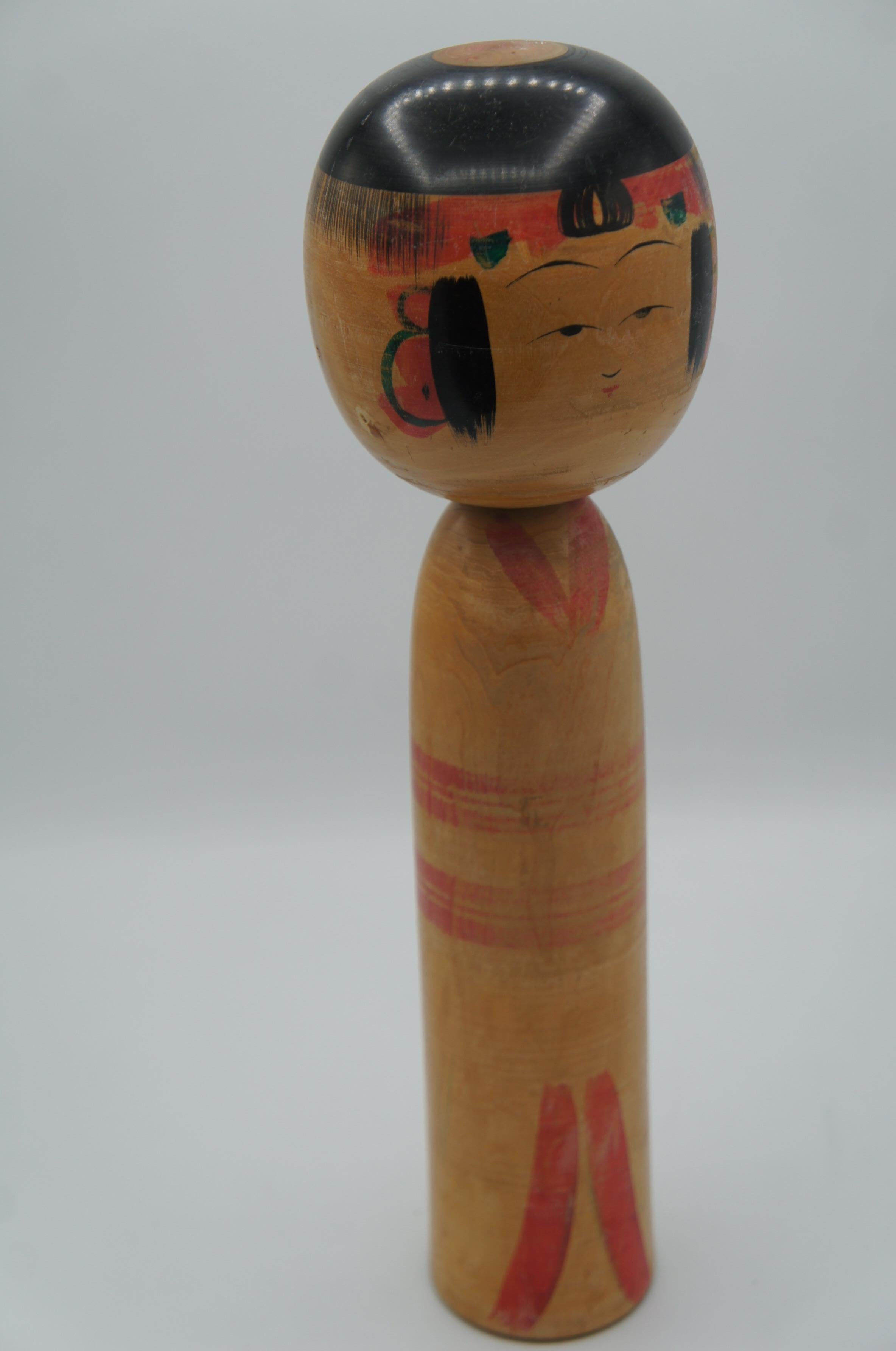 Japanese Wooden Yajiro Kokeshi Doll 36cm 1970s For Sale 1