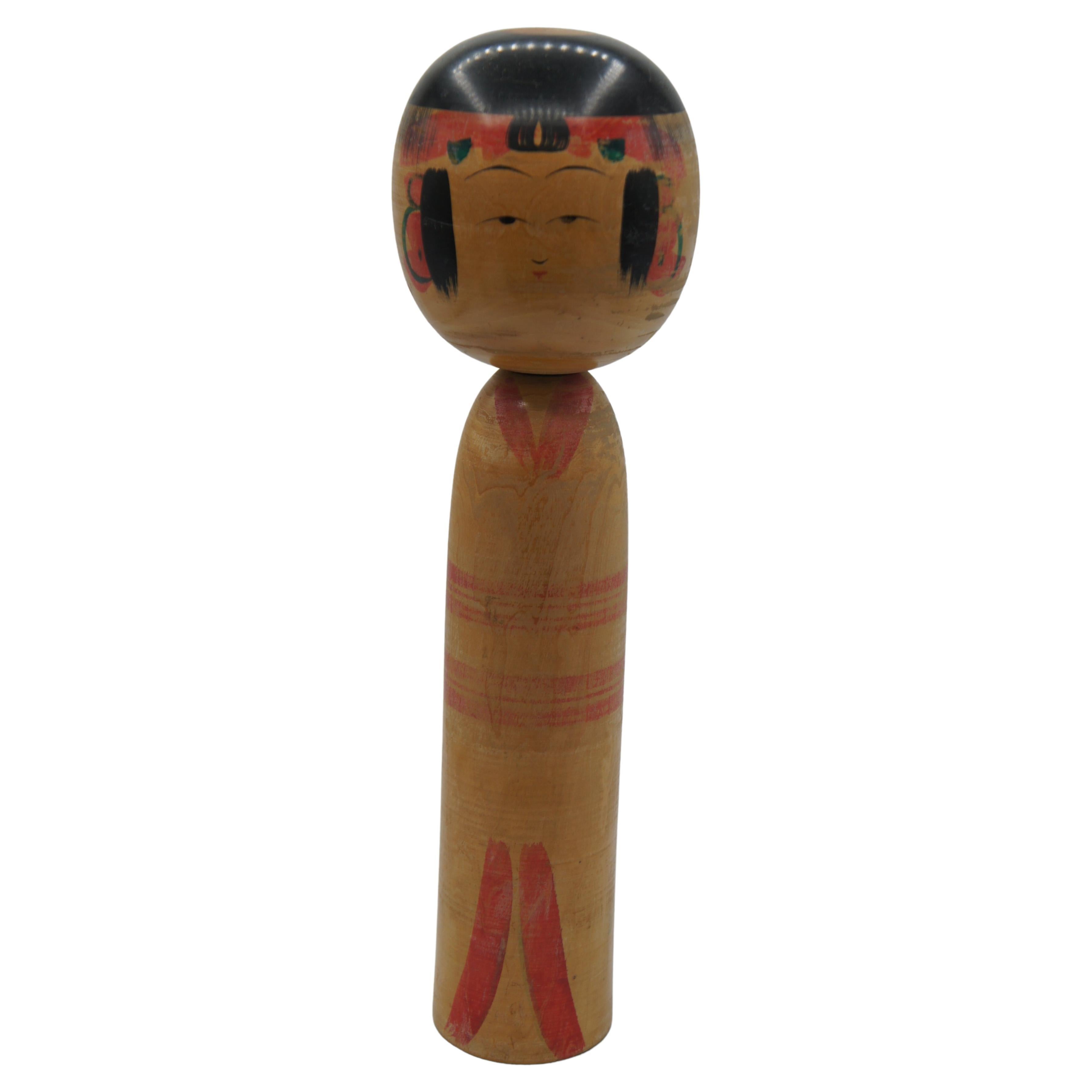 Japanese Wooden Yajiro Kokeshi Doll 36cm 1970s For Sale