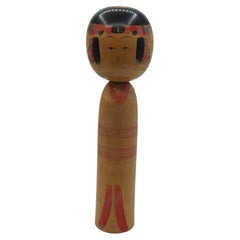 Used Japanese Wooden Yajiro Kokeshi Doll 36cm 1970s