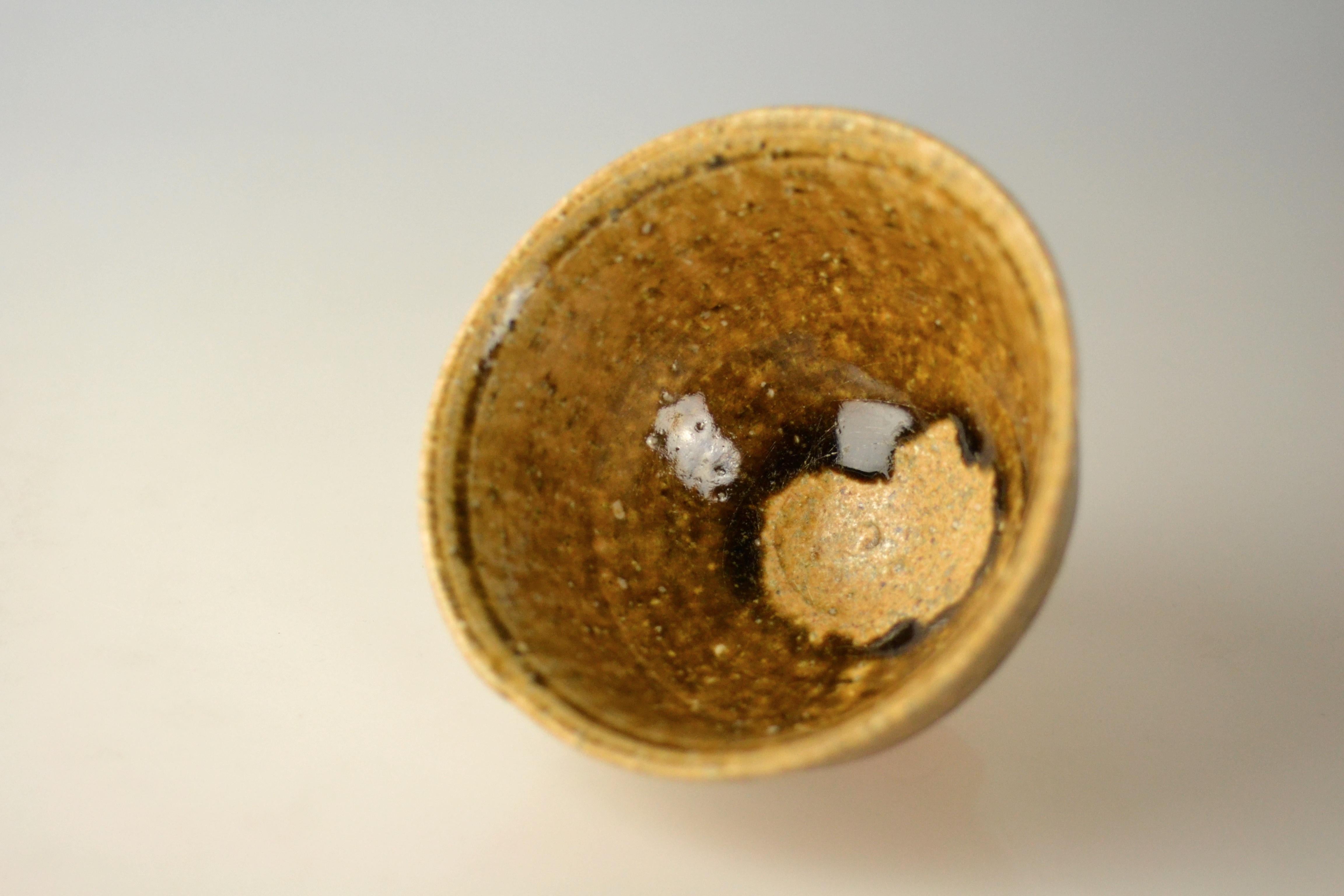 Fired Japanese Woodfired Handmade Matcha Tea Bowl by Takahashi Rakusai IV For Sale