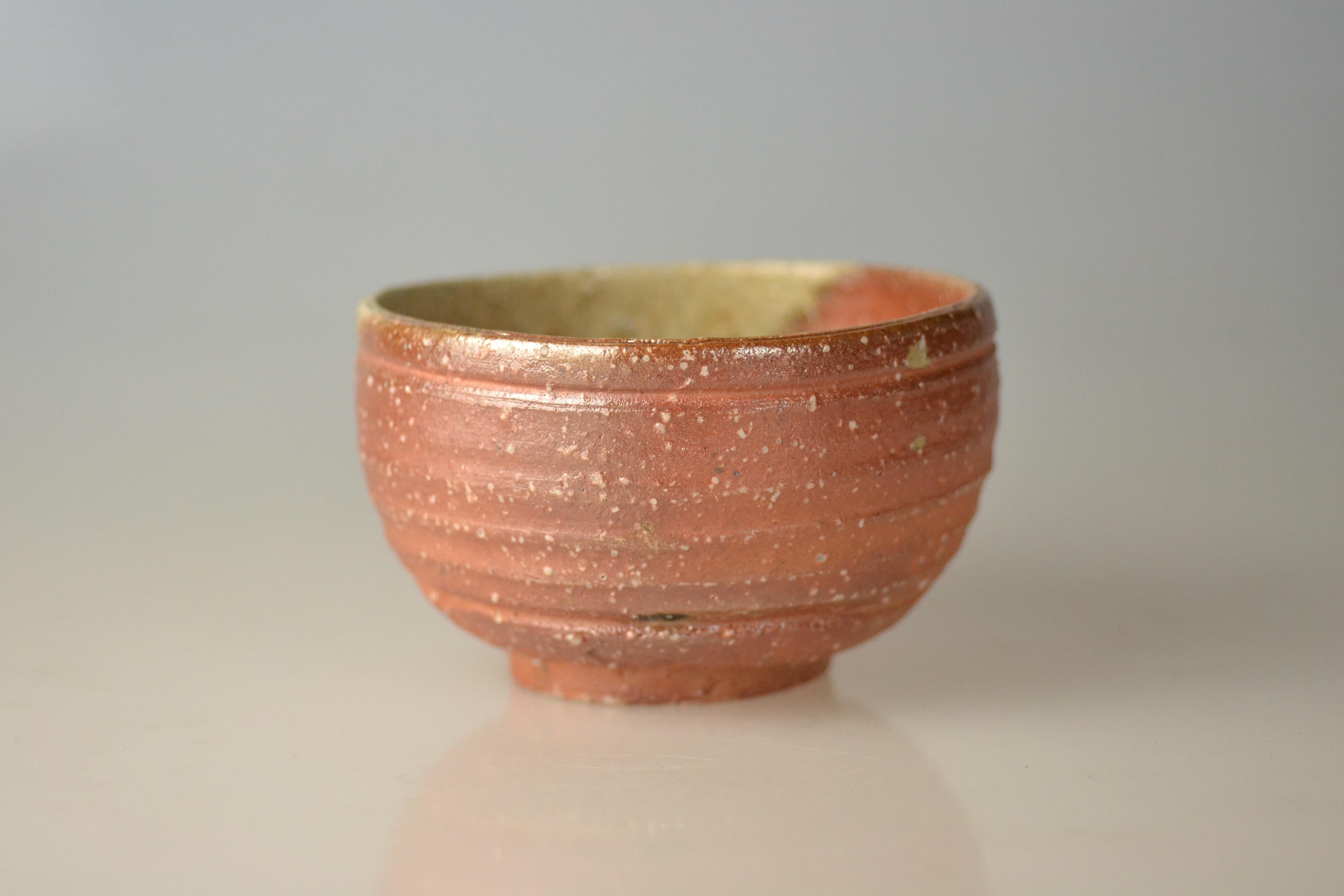 Fired Japanese Woodfired Handmade Matcha Tea Bowl by Takahashi Rakusai IV For Sale