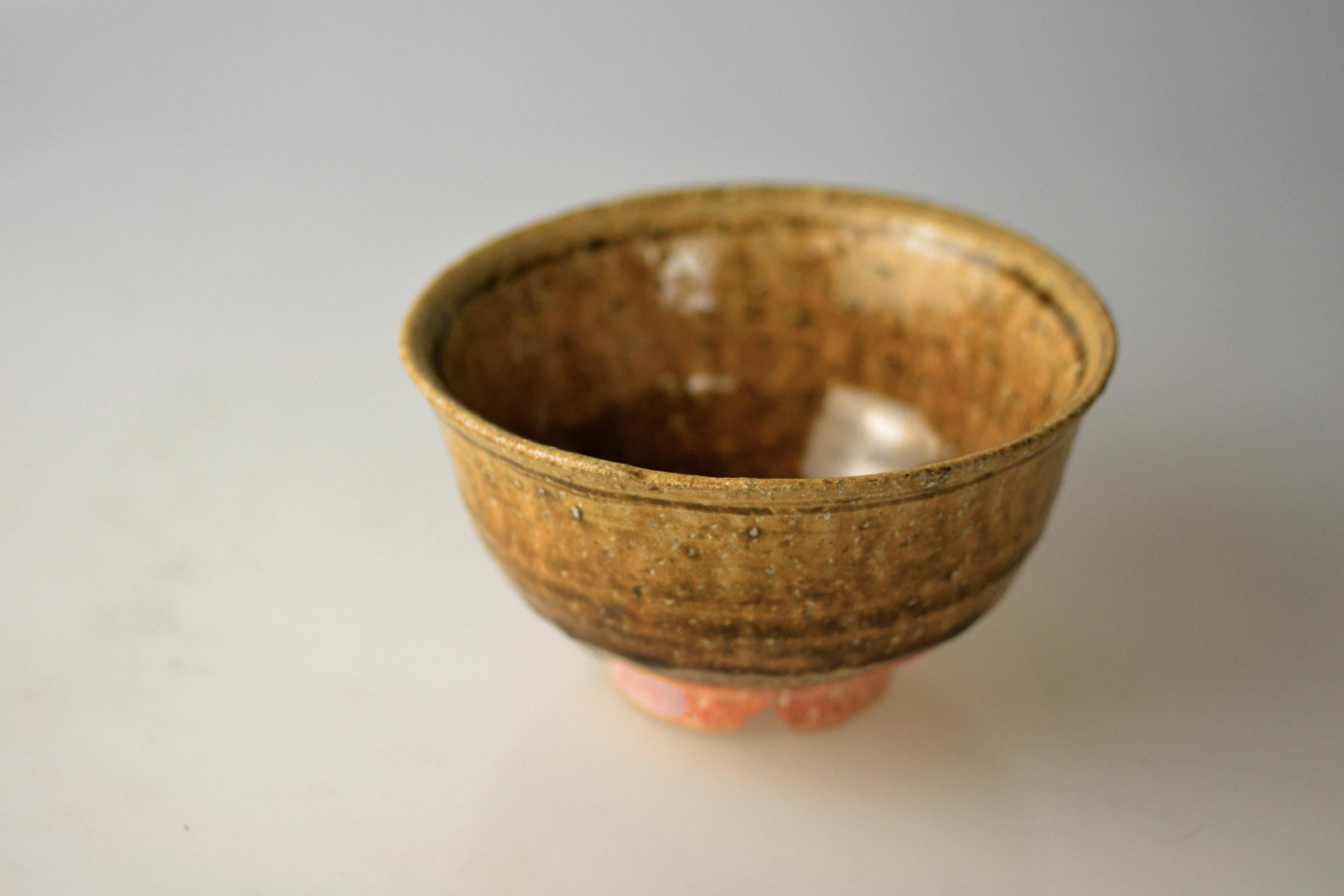 Japanese Woodfired Handmade Matcha Tea Bowl by Takahashi Rakusai IV For Sale 1