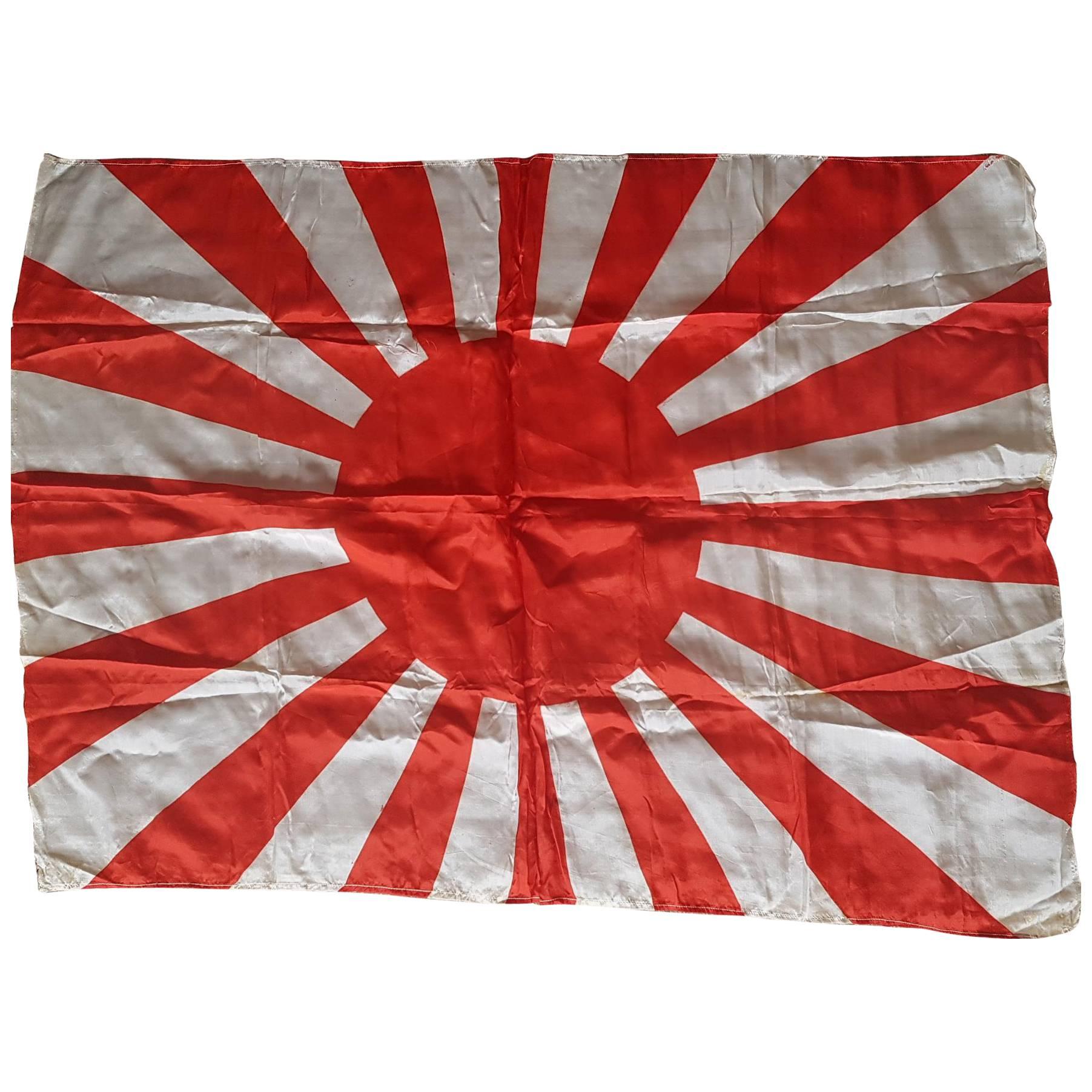 Japanese World War 2 Rising Sun Silk Flag For Sale