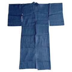 Japanese Woven Asa Double Ikat Summer Usumono Kimono Provenance