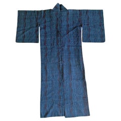 Japanese Woven Asa Double Ikat Summer Usumono Kimono Provenance