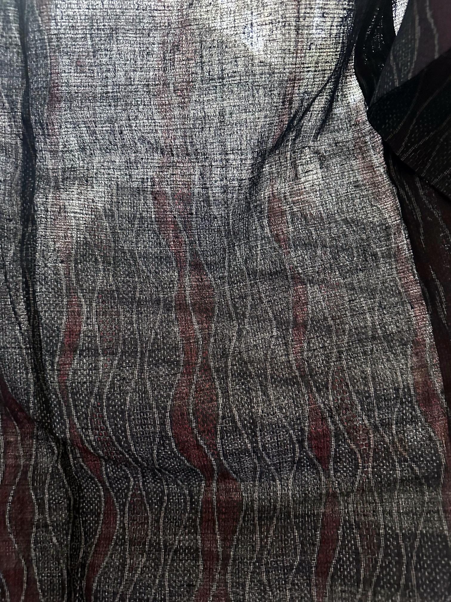 Japanese Woven Asa Double Ikat Summer Usumono Kimono Provenance im Zustand „Gut“ im Angebot in Atlanta, GA