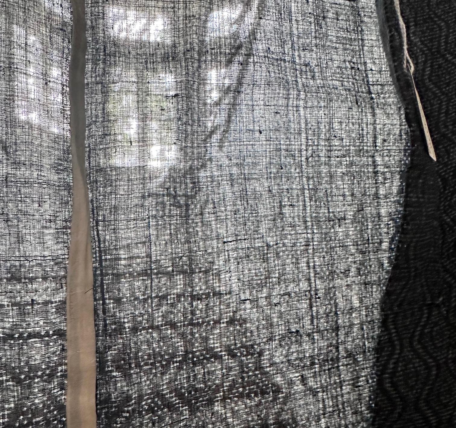 Hemp Japanese Woven Asa Double Ikat Summer Usumono Kimono Provenance For Sale