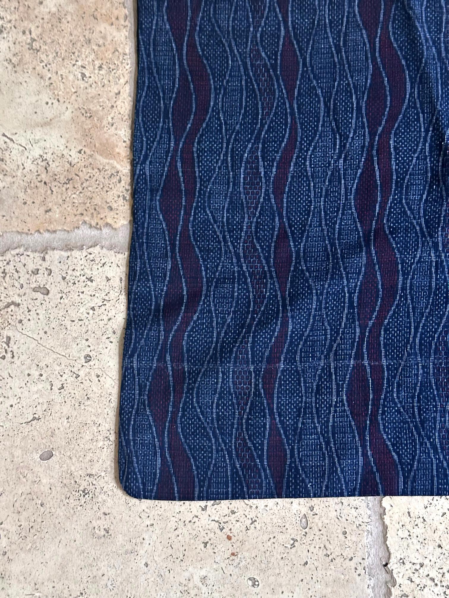 Japanese Woven Asa Double Ikat Summer Usumono Kimono Provenance im Angebot 1
