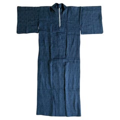 Japanese Woven Asa Double Ikat Summer Usumono Kimono Provenance