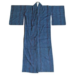 Japanese Woven Asa Double Ikat Summer Usumono Kimono Provenance