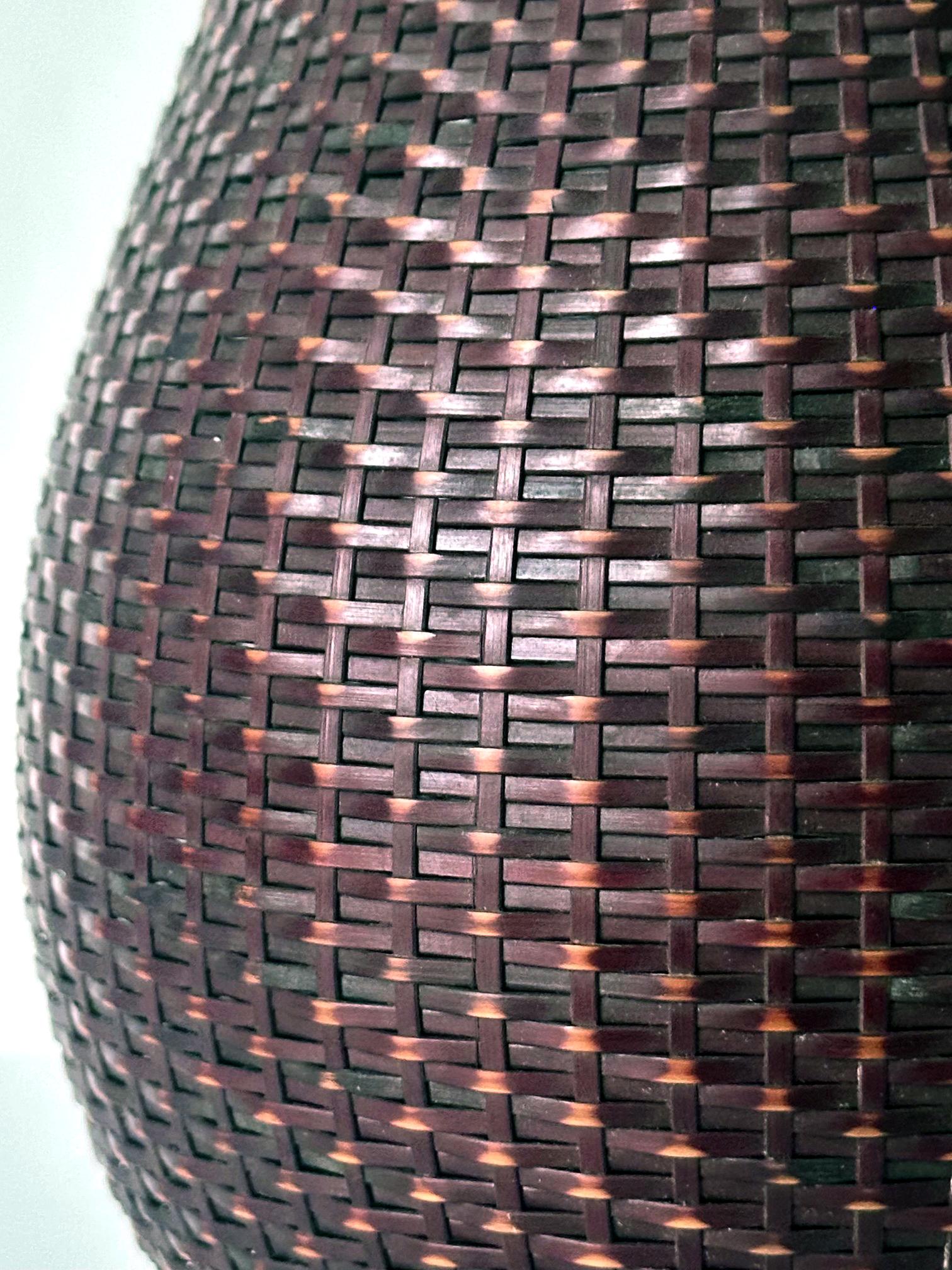 Japanese Woven Bamboo Ikebana Basket by Chikusei Watanabe For Sale 4