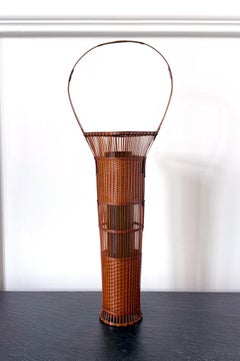 Japanese Woven Bamboo Ikebana Basket by Jin Morigami