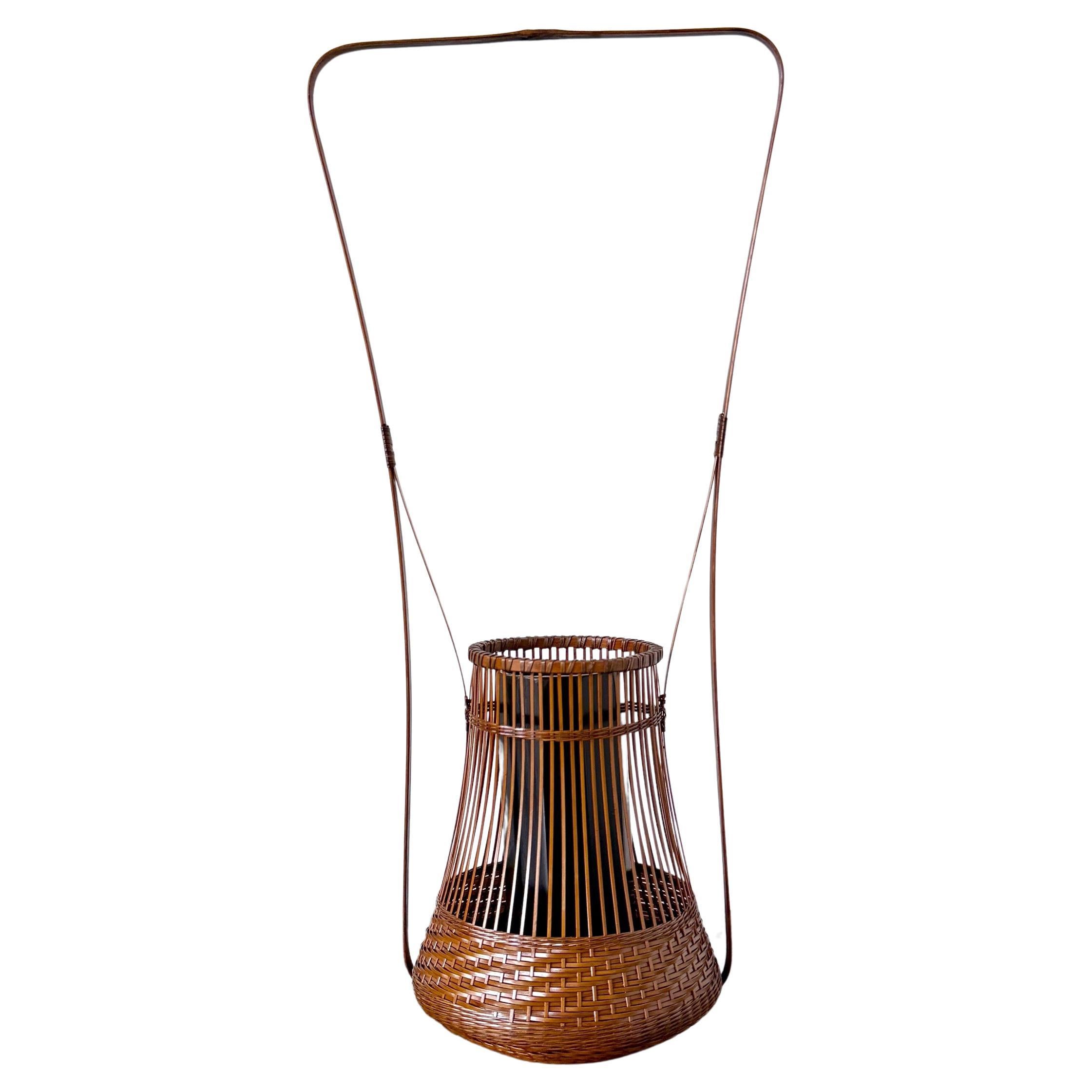 Cestino Ikebana giapponese in bambù intrecciato di Jin Morigami Jin