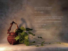 Japanese Woven Bamboo Ikebana Flower Basket