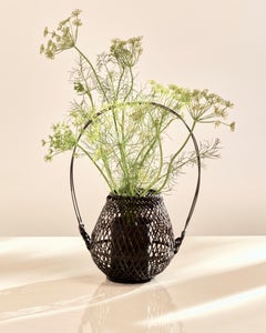 Japanese Woven Bamboo Ikebana Flower Basket