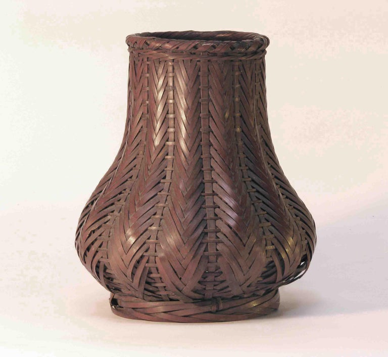 Japanese Woven Bamboo Ikebana Flower Basket For Sale at 1stDibs