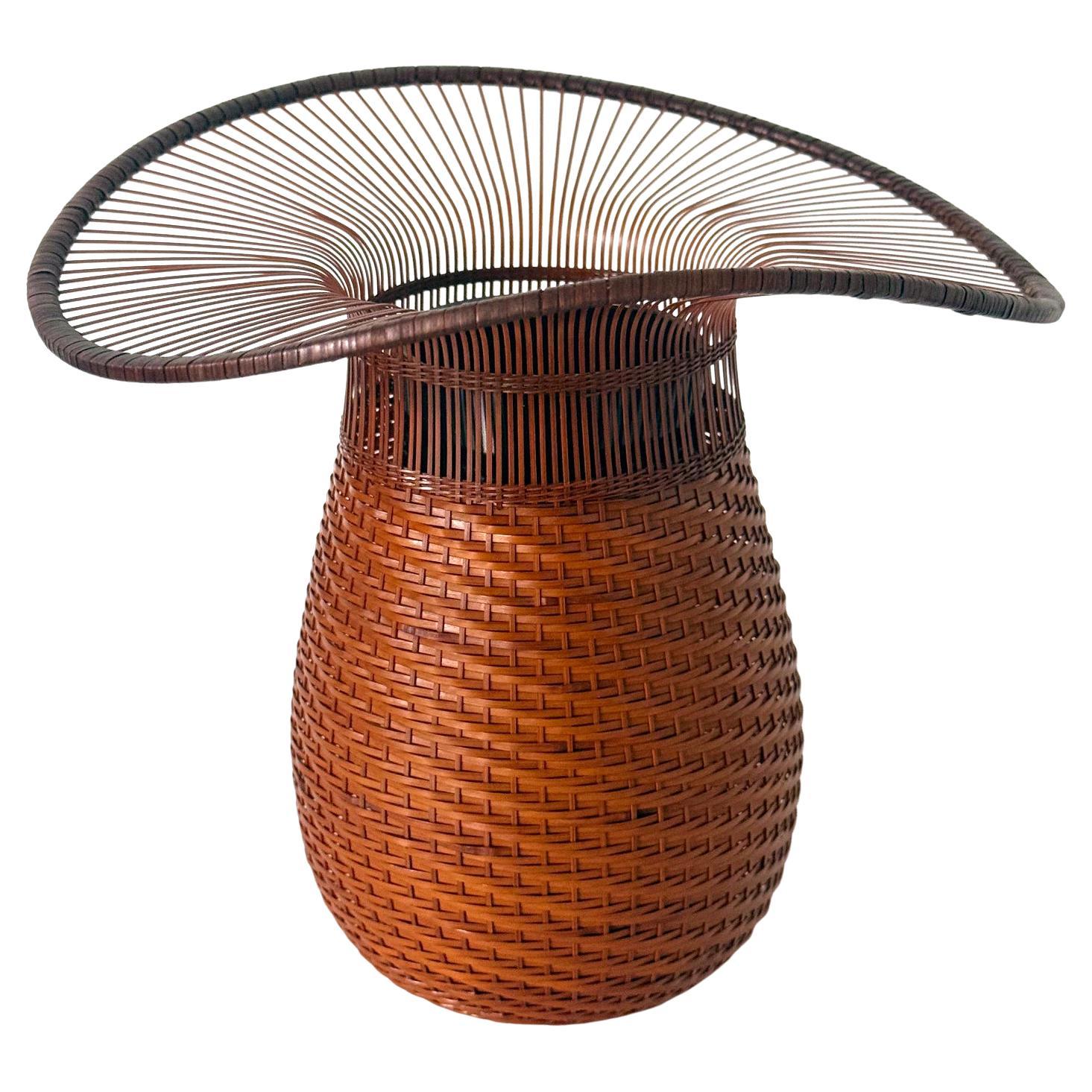 Vaso Ikebana in bambù giapponese intrecciato di Morigami Jin in vendita