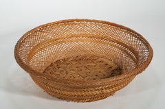 Japanese Woven Bamboo Morikago Basket Suruga Sensuji Style, Vintage