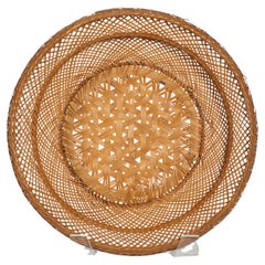 Japanese Woven Bamboo Morikago Basket Suruga Sensuji Style, Vintage