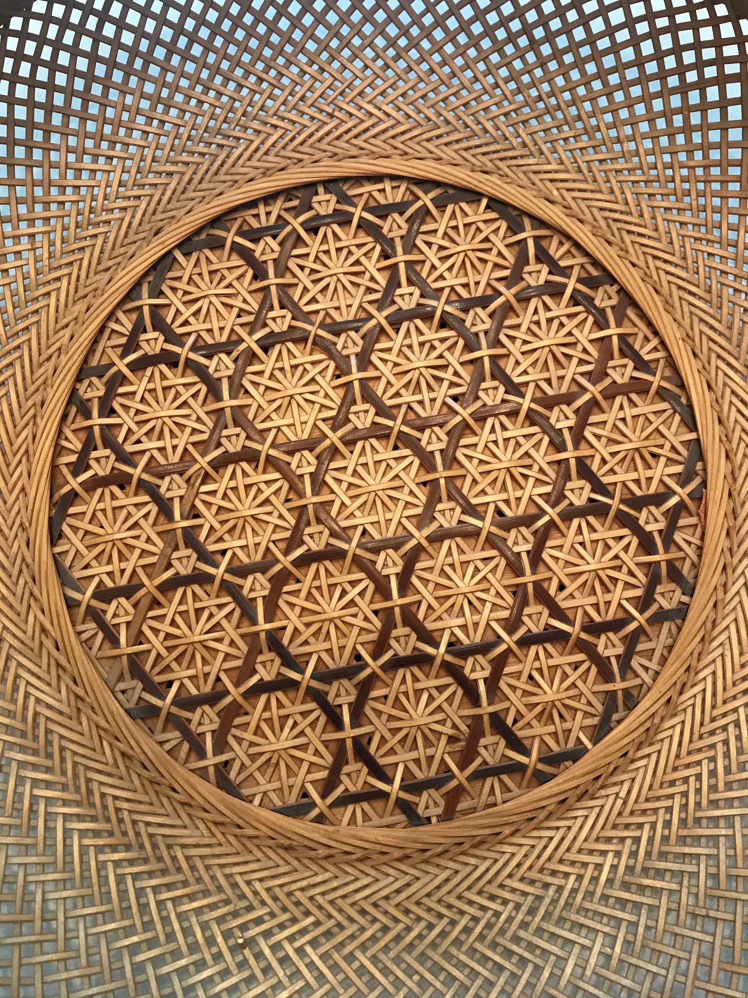 Japonisme Japanese Woven Basket Bamboo Art Signed Chikusen