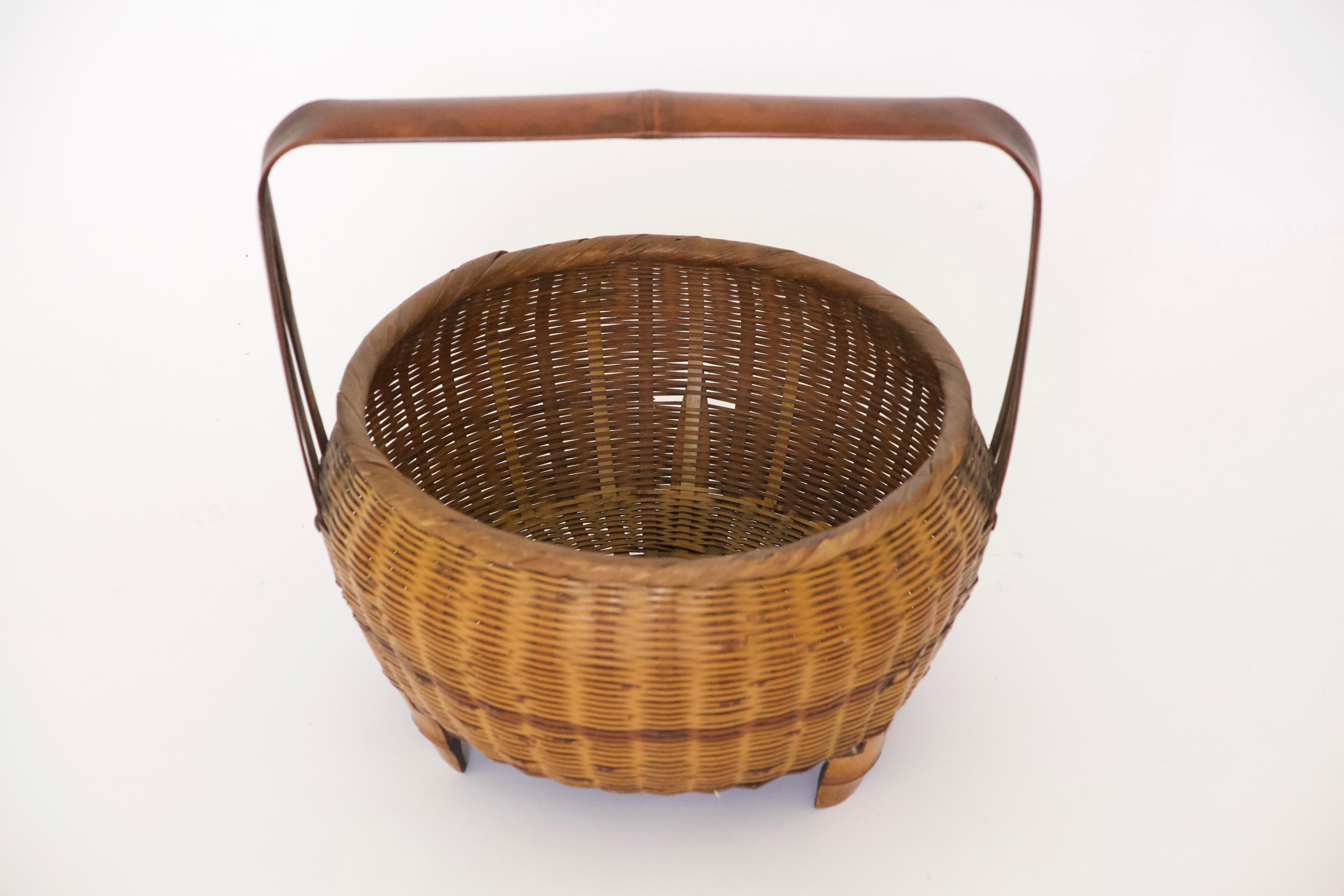 20th Century Japanese Woven Basket For Sale