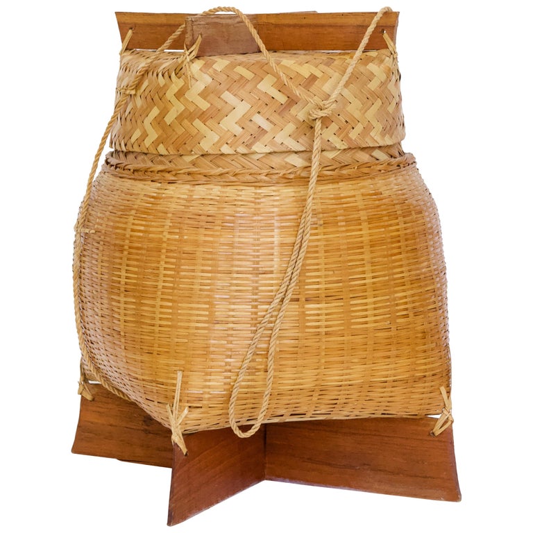 Japanese Woven Basket at 1stDibs