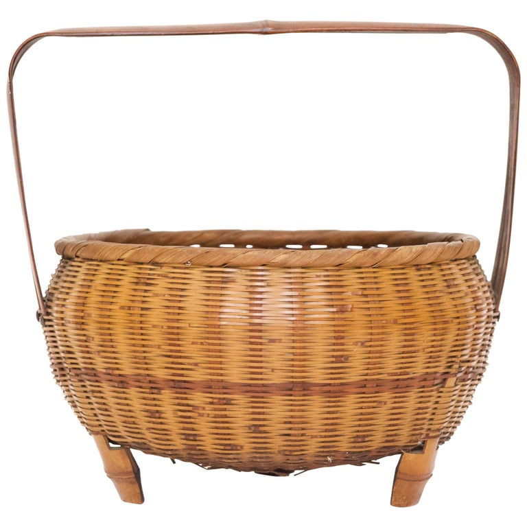 Japanese Woven Basket For Sale at 1stdibs