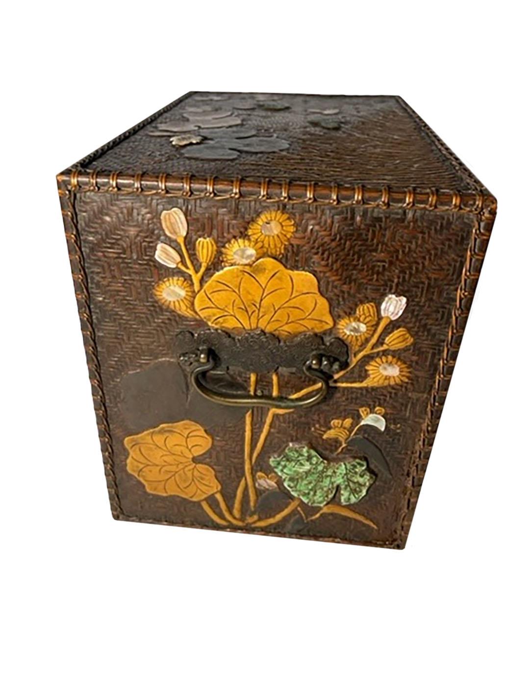 Late 18th Century Japanese Woven Box For Sale